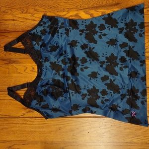 Ruby Ribbon Heritage Lace Cami Blue Floral Size 36